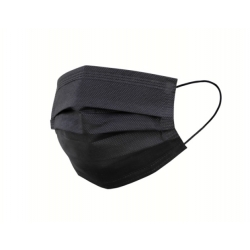 Polmask maseczki medyczne trójwarstwowe z gumką typ IIR czarne 2x50szt.
